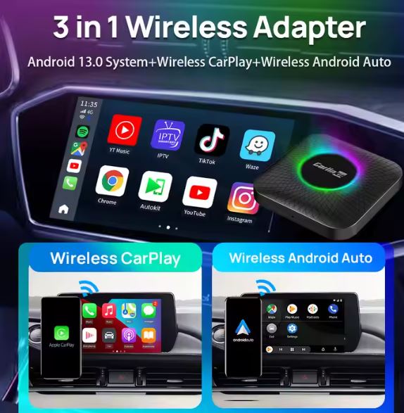 Car Multimedia Box Bluetooth Stereo Tv Box Youtube Auto Netflix Wireless 4G 64GB