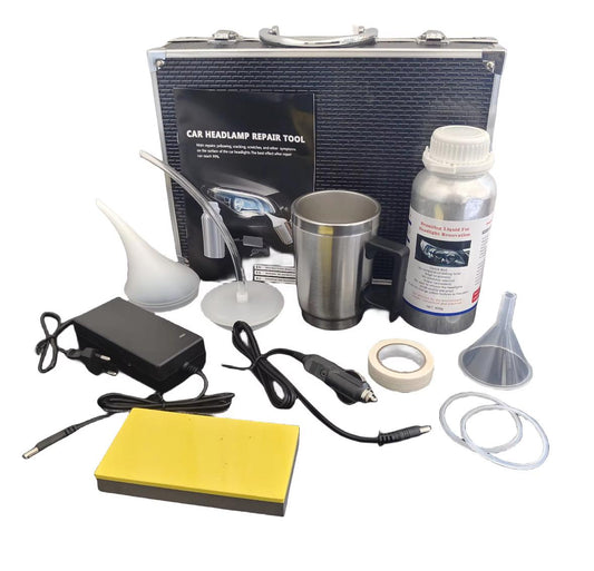 Kit Polimero Rinnova Fari Auto Pulizia Fanali Anteriore Con Liquido 800g